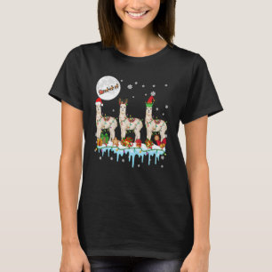 Camiseta Três renas de Papai Noel Elfo Lhamas Natal Trenó d