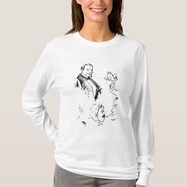 Camiseta Três retratos e perfis de auto (Frente)