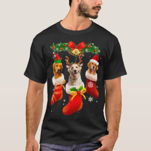 Camiseta Três Retrievers De Ouro Em Sock Christmas Pajama X