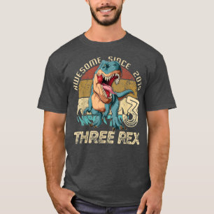 Camiseta Três Rex Incrível Desde 2019, 3 anos no velho dia,