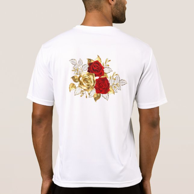 Camiseta Três Rosas de joalharia (Verso)