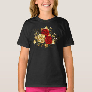 Camiseta Três Rosas de joalharia
