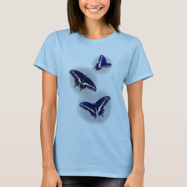 Camiseta Três Swallowtail preto (Frente)
