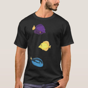 Camiseta Três tipos de peixes Tang - Desenho animado