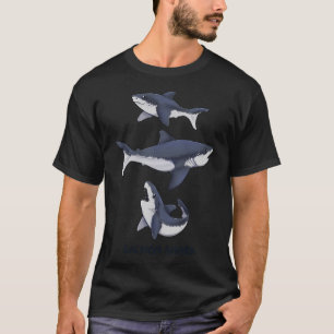 Camiseta Três tubarões-salmonetes fofos
