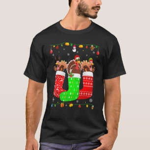 Camiseta Três Turquia nas Meias de Natal que combinam com o