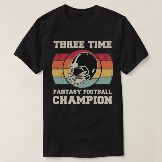 Camiseta três vezes campeão de futebol de fantasia (Frente do Design)