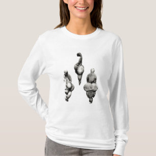Camiseta Três vistas de uma estatueta de "Venus"