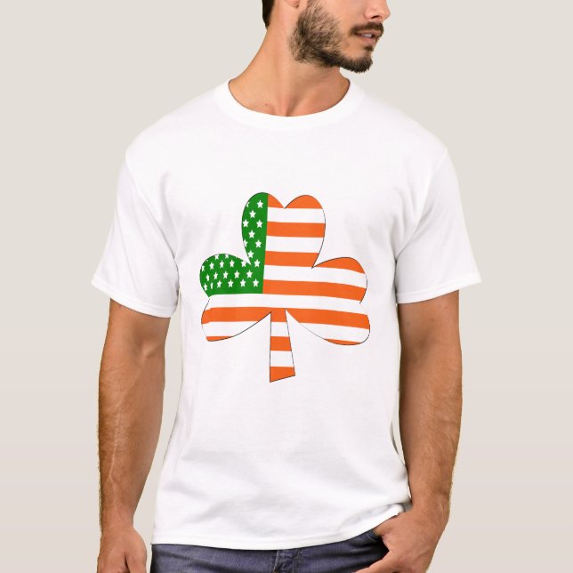 Camiseta Trevo americano irlandês (verde, branco, & (Frente)