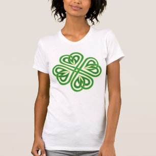 Camiseta Trevo Celta Estipulado de Quatro Folhas em Verde