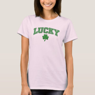 Camiseta Trevo Clássico Verde Lucky com nome personalizado