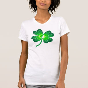 Camiseta Trevo da folha de Yin Yang quatro