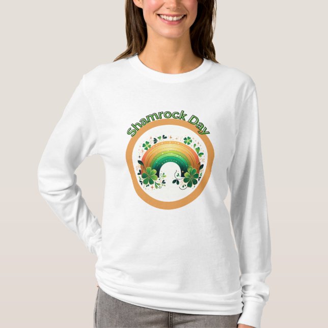 Camiseta Trevo da Sorte Arco-íris  (Frente)