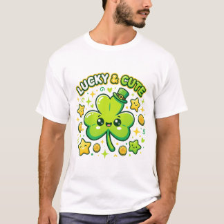 Camiseta Trevo da Sorte & Design Kawaii Fofo