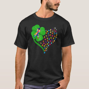 Camiseta Trevo de Autismo Engraçado Mãe de Autismo Menino D
