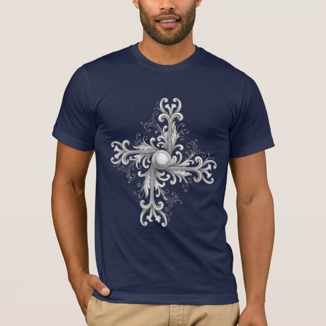 Camiseta Trevo de Pérola em Fio de Prata (Frente)