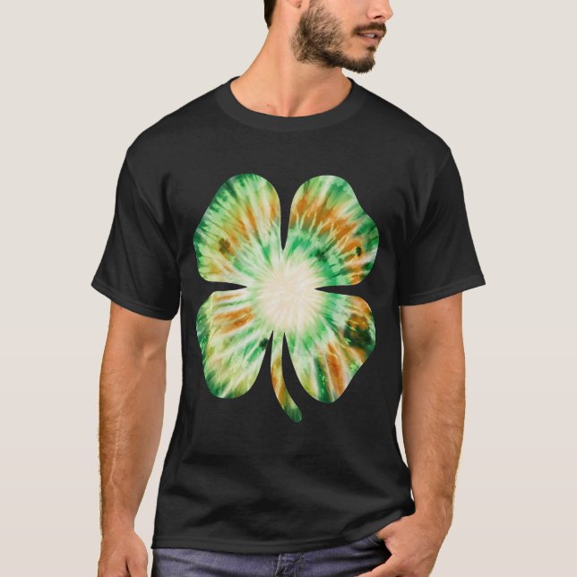 Camiseta Trevo de Quatro Folhas Lucky Tie Dye Shamrock Irla (Frente)