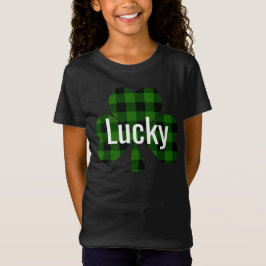 Camiseta Trevo de S. Patrício Sortudo | xadrez verde
