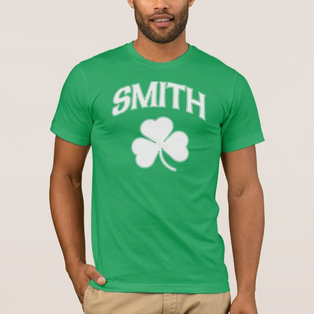 Camiseta Trevo do irlandês da família de Smith (Frente)