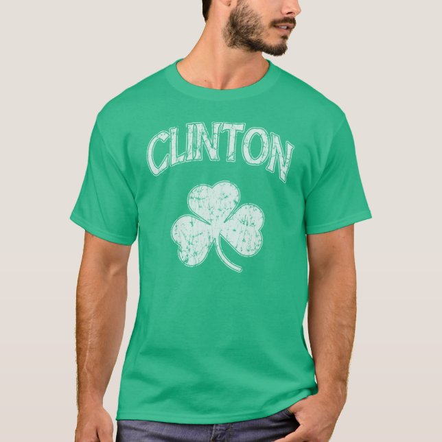 Camiseta Trevo do irlandês de Clinton (Frente)