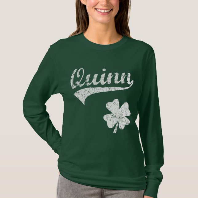 Camiseta Trevo do irlandês de Quinn (Frente)