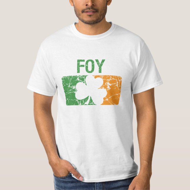 Camiseta Trevo do sobrenome de Foy (Frente)