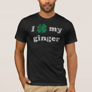 Camiseta Trevo engraçado de I meu irlandês do gengibre