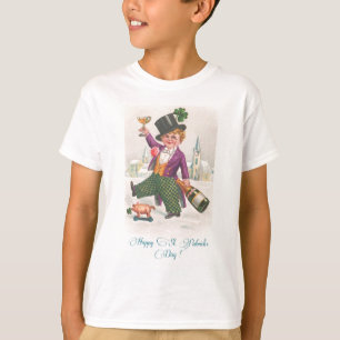 Camiseta Trevo feliz Champagne do Dia de São Patrício do