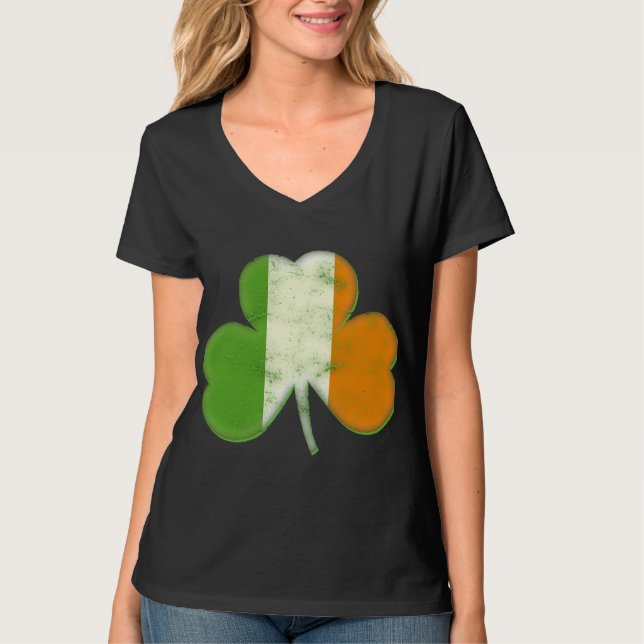 Camiseta Trevo irlandês da bandeira do vintage (Frente)