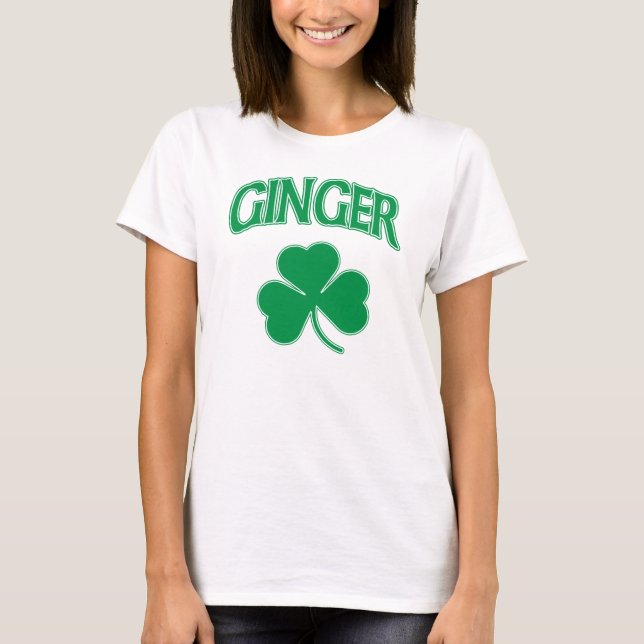 Camiseta Trevo irlandês do gengibre (Frente)