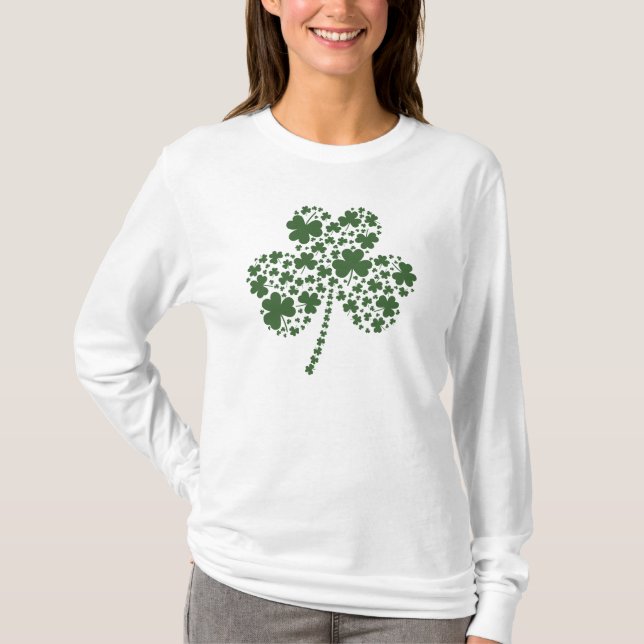 Camiseta Trevo irlandês do trevo do Dia de São Patrício (Frente)