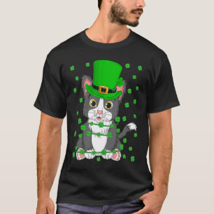 Camiseta Trevo Irlandês Duende Gato Dia de São Patrício