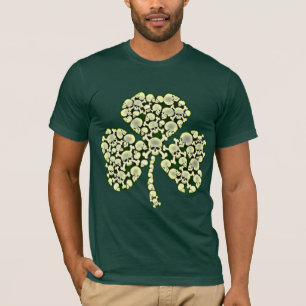 Camiseta Trevo irlandês legal dos crânios