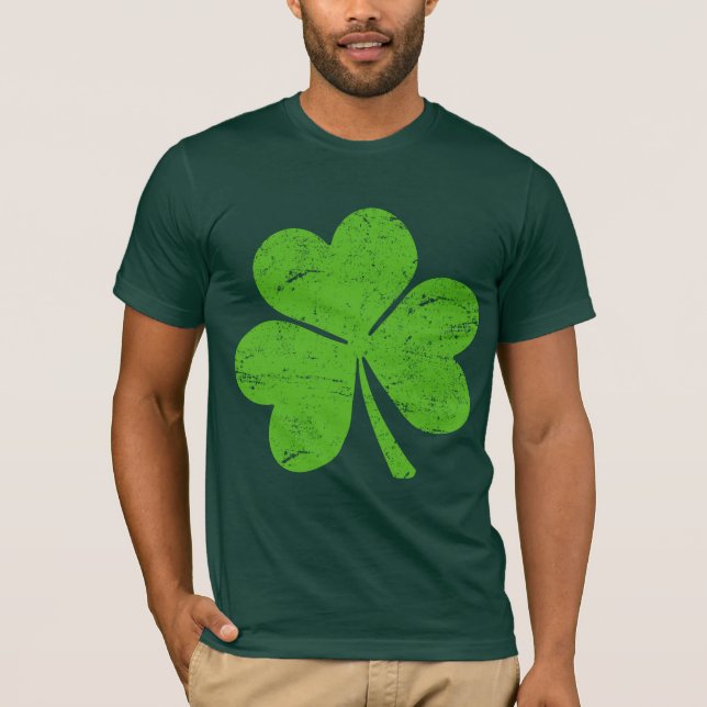 Camiseta Trevo irlandês verde clássico (Frente)