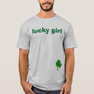 Camiseta trevo, menina afortunada