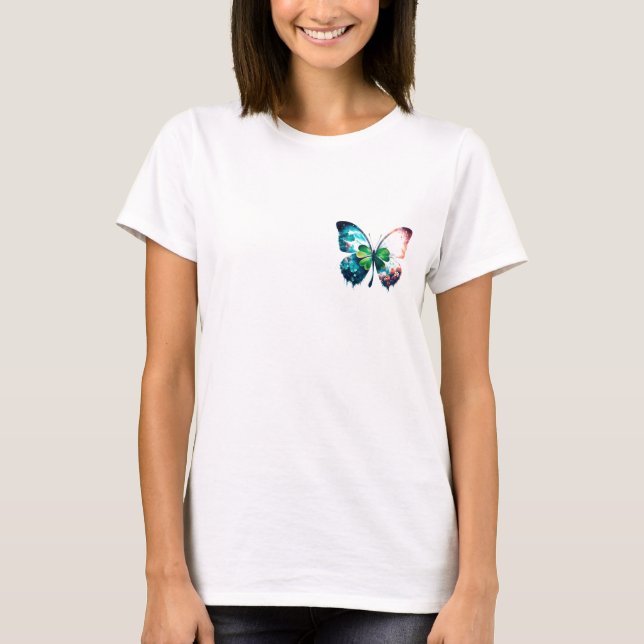Camiseta Trevo sortudo com borboleta (Frente)