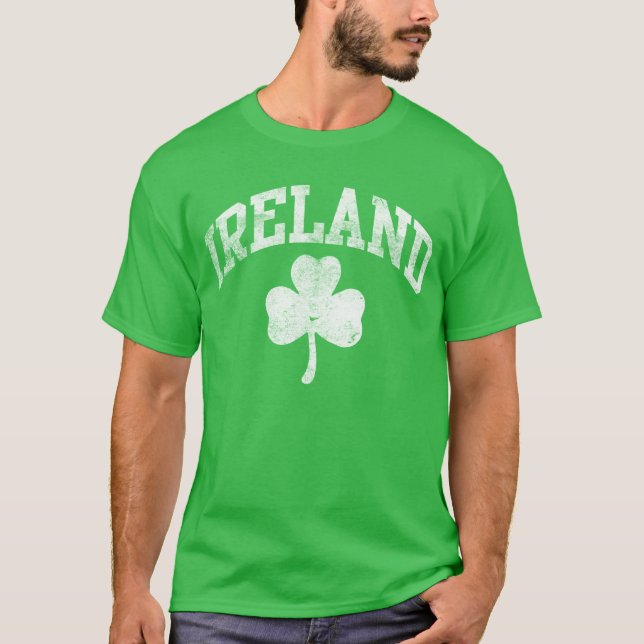Camiseta Trevo verde e branco fresco de Ireland (Frente)
