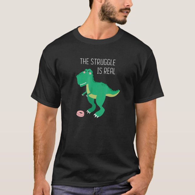 Camiseta Trex A Luta De Ter Braços Pequenos É Verdadeira Tr (Frente)