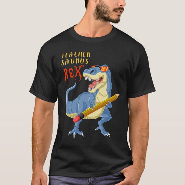 Camiseta trex de dinossauro professor (Frente)