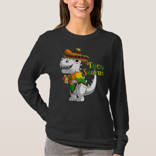Camiseta Trex Dino Taco Saurus Poncho Sombrero Cinco De Mai