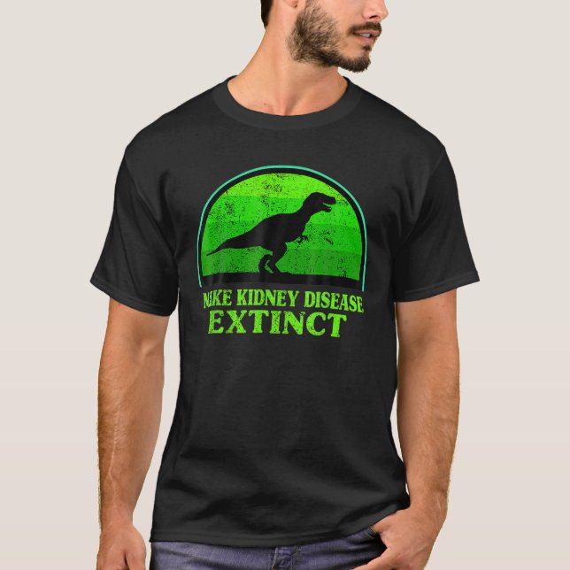 Camiseta Trex Dino Torna A Doença Renal Extinta Ki (Frente)