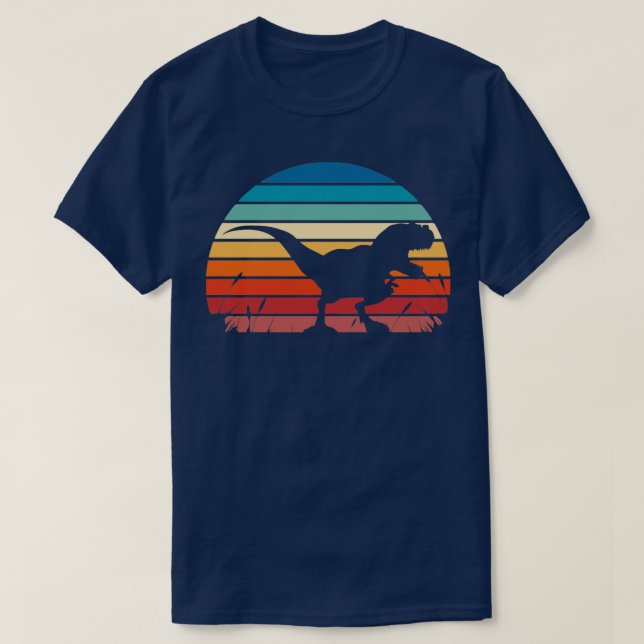 Camiseta Trex Dinosaur Retro Sunset (Frente do Design)