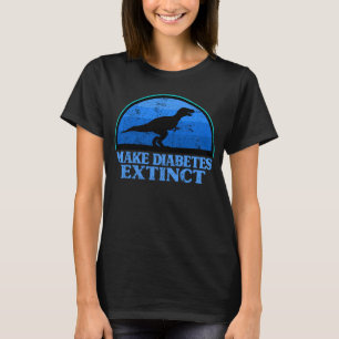 Camiseta Trex Dinossaur Azul Fazer Diabetes Tipo 1 Extingui