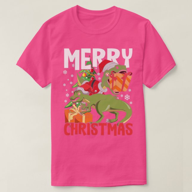 Camiseta Trex Dinossaur Feliz Natal 1 (Frente do Design)