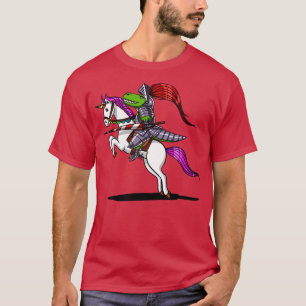 Camiseta TRex Dinossaur Knight Riding Unicorn