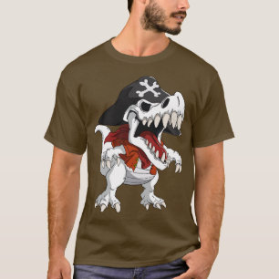 Camiseta TRex Em Crianças De Dinossauro De Figurino Pirata