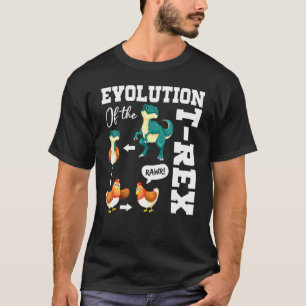 Camiseta Trex Evolution Of The T-Rex Dinosaur Chicken Gag F