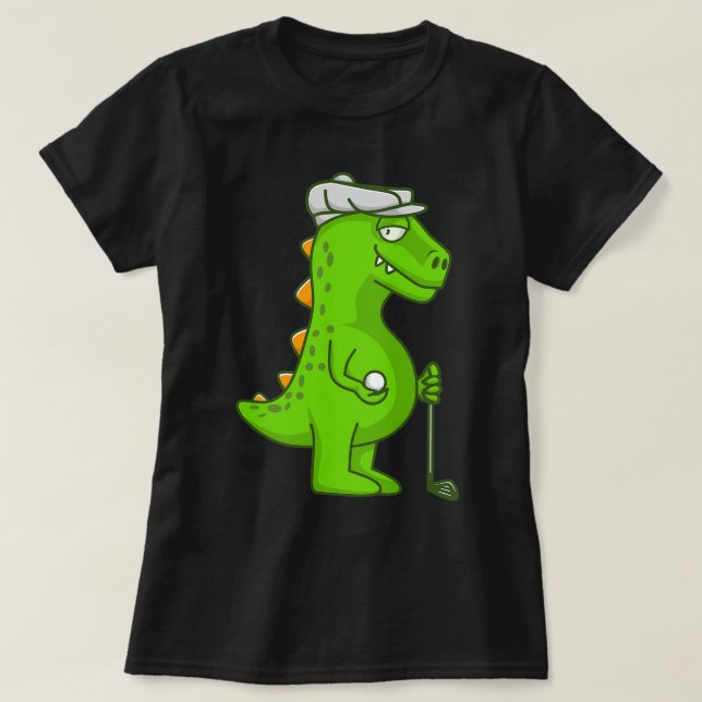 Camiseta TRex Golf Funny Golfer T Rex Golfing Dinossauros (Frente do Design)