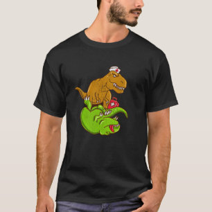Camiseta TRex Médico Fazendo RCP Enfermeira EMT Médico Dino