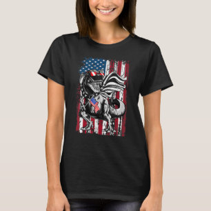 Camiseta Trex Popsicle Usa Bandeira 4 De Julho Dinossaur
